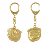 Pug II - Gilded key ring with dog in gift box, handbag decoration, luxury accessory by Art-Dog brand