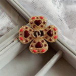 Vanaaegne Palee Antiikne Uuesti Graveeritud V&auml;rviline Aare T&auml;is Strasskive Suur Pross Daamide Korsaaž