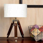 Beež trummel ilma varjuta tiikpuidust statiiv Klassikaline &ouml;&ouml;kapp laualamp elutuppa, talumaja &ouml;&ouml;kapi lambid