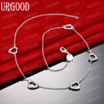 925 h&otilde;bedane viie s&uuml;damega kaelakee Moodsad pulmaehted 45CM