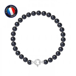 Bracelet - PERLINEA - Perles de Culture d'Eau Douce 6-7 mm - Noir Tahiti - Or Blanc 9 Cts - AAA+