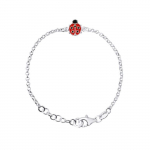 L&Eacute;A & ARTHUR - Bracelet Enfants Motifs COCCINELLE - Argent 925 Milli&egrave;mes Rhodi&eacute; - Longueur R&eacute;galable - Bijou Enfant