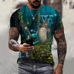 Suveanime Totoro 3D prindiga T-s&auml;rk Meeste Naised Multifilmid T-s&auml;rgid Suurem&otilde;&otilde;tmelised Harajuku T&auml;navar&otilde;ivad T-s&auml;rgid Topid 5XL