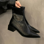 Tursked poolsaapad Naiste terava varbaga keskmise kontsaga kingad, naiste trendid, talve uued Goth Chelsea Snow Botas Mujer mootorrattasaapad 35