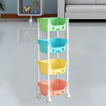 4 Tier Rolling Cart for Home Use Trolley on Wheels Art And Craft Storage Style A