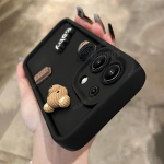 Note13 armas 3D Bear Coffee Cartoon silikoon&uuml;mbris Xiaomi Redmi Note 13 Pro Plus 5g 13pro 4g 12 12pro pehme matt kate 13c jaoks Redmi Note 13 4g must