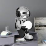 Moodne Kunst Kodu Kaunistus Astronauti Kuju Lambiga Moodne Skulptuur Loominguline Elutoa Laua Kaunistus Vaik K&auml;sit&ouml;&ouml; Kingitus 59 30CM kuld