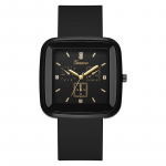 Naiste Silikoonist Sport Student Quartz Square Dial Kellad K&auml;ekell must