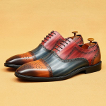 Briti Trend Brock Kleit Meeste nahast kingad Nahast v&auml;rvi sobivad &auml;rilised vabaajajalatsid Meeste graveeringuga h&auml;rrasmeeste kingad 46