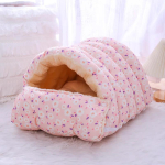 Talvine soe kassi voodi super pehme armas lemmiklooma pesa v&auml;ike koera puur kassi magamiskodu lemmiklooma padi soe matt loomade tarvikud S 35x32x23cm white