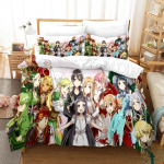 Kvaliteetne 3D digitaalselt tr&uuml;kitud Sword Art Online mustriga tekikott koos padjap&uuml;&uuml;riga voodipesukomplekt anime voodikomplekt magamistoa dekoor 70x133cm 2pcs