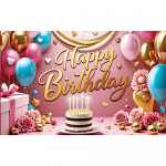 S&uuml;nnip&auml;evapeo kaunistus Roosa taust Kook &Otilde;hupall Teema Palju &otilde;nne s&uuml;nnip&auml;evaks B&auml;nner Vimplid Lipud Aastap&auml;eva peotarbed 180x110cm