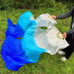 Pikkus M&uuml;&uuml; Tantsuf&auml;nn Gradient Tantsija praktika Imitatsioon Pikad lehvikud Tantsuetendus Rekvisiidid Valge Two pieces 1.8cm