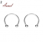 Kaks roostevabast terasest hobuseraua r&otilde;ngast ninar&otilde;ngas k&otilde;rvar&otilde;ngad keha augustamine 6mm 2pcs h&otilde;be