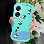 V&auml;rvitud muster Big Wave Edge pehme silikoon materjal Macaron telefoni &uuml;mbris p&otilde;rutuskindel kaitsev kummist &uuml;mbris OPPO Reno Realme jaoks OPPO Reno7 5G valge