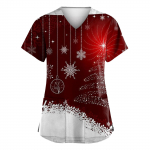 Naiste moodsad V-kaelusega l&uuml;hikeste varrukatega t&ouml;&ouml;r&otilde;ivad, taskutega, tr&uuml;kitud topid XXL