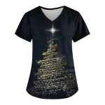 Naiste moe j&otilde;ulutr&uuml;kiga l&uuml;hikeste varrukatega V-kaelusega v&auml;ike t&ouml;&ouml; T-s&auml;rk XXXXL tumesinine