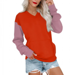 Naiste vabaajamoe &otilde;mblusega v&auml;rviline V-kaelusega pikkade varrukatega dressipluus taskutega kerge pullover M