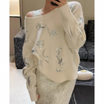 Lilletikandid Temperamendiga pulloverid Naiste s&uuml;gis- ja talvine pikkade varrukatega kootud kampsun Naiste elegantsed &otilde;&otilde;nsad seksikad džemprid Top 25877 One Size