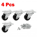 4 tk p&ouml;&ouml;rlevad rattad, 1\ h&otilde;bedased kummist m&ouml;&ouml;blirattad pealisplaatide, kruvidega