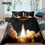 Voodipesukomplekt Lennukih&auml;vitaja Tekikate Taevas Lendav H&auml;vituslennuk Kuningas Kuninganna Lastele Teismelistele Poistele Moodne Lahe Lennuki Tekikate EU single(135x200cm)