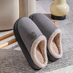 Hubased libisemiskindlad puuvillased sussid paksu tallaga ja sametiga, ideaalsed paaridele s&uuml;gisel ja talvel 42-43 fits size 41-42 hall v&auml;rv/sinine