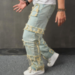 2023 Retro Bioniline Denim Meeste Vabad Laiad P&uuml;ksid 34