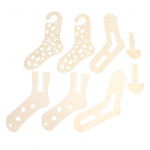 6 t&uuml;kki puidust sokiplokid, sukad, v&auml;ljapanekuvormid, kudumine, sokikandur k&auml;sit&ouml;&ouml;kingituste tegemiseks