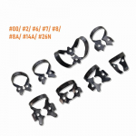8 tk/komplekt Titaaniga kaetud mustad hambaravi kummipadjaklambrid Endodontiline taastav barj&auml;&auml;rklambrid hoidjaga v&otilde;i ilma 8 pcs black