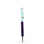 Pierres et Min&eacute;raux. Stylo min&eacute;raux Apatite Paraiba brut Pakistan. Couleur violet.