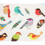 Autocollants - Oiseaux Color&eacute;s - 1,8 cm