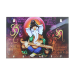 Ganesha v&otilde;tmehoidja, mitmev&auml;rviline Lord Ganesha teemaline puidust v&otilde;tmehoidja 6 konksuga, eCraftIndia