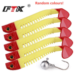 5 tk 8/10 cm pehme sabalant Worms Maggots Silicone Tackle - kaalutud konksudega Random colours