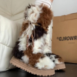 Bosi 2024 Naiste Mitmek&uuml;lgsed Lumesaapad: Kollane Lehma Karv, Soe, Libisemiskindel, Keskmise S&auml;&auml;reni, &Uuml;mara Ninaga, S&uuml;gis/Talv. 35