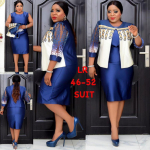 Suures suuruses Aafrika emakleit organza mustriga jakiga &ndash; kaheosaline &uuml;likond 3XL