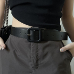 Lai PU-nahast naiste v&ouml;&ouml; Lihtsa n&ouml;&ouml;pn&otilde;elaga pandlaga reguleeritav metsik v&ouml;&ouml;rihm Naiste &uuml;li&otilde;pilaste teksad p&uuml;ksid, dekoratiivsed hiphopi Y2K rihmad valge