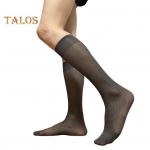 Meeste igap&auml;evane &auml;rikleit Sokid s&auml;&auml;reosa laiad triibulised l&auml;bipaistvad nailonist sukad Ametlik &uuml;likond L&auml;bin&auml;gemine &otilde;hukesed kunstsiidist sokid must