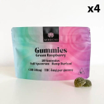 20 kummikommi CBD 30mg + THC 5mg (5 maitset valikus) Roheline vaarikas / 4 kotikest