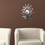 3D Mirror Sun Art Eemaldatav seinakleebis Mural Decal Kodutoa sisekujundus valge