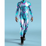 Mehed Naised CyberPunk Muscle Jumpsuit 3D v&auml;rviline joonis Cosplay Body Steampunk kost&uuml;&uuml;m Halloweeni peoetendused Zentai &uuml;likond Kids S