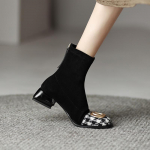 J&auml;meda kontsaga keskmise kontsaga &otilde;hukesed l&uuml;hikesed saapad 2024 uued k&otilde;rge kontsaga Martini saapad naiste kevadised ja s&uuml;gisesed &uuml;hekordsed saapad v&auml;rvide sobitamine elastiksaapad 40 must