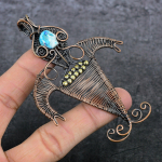 Mosaic Jasper Handmade Copper Wire Wrap Jewelry Pendant 3.94 u5d46