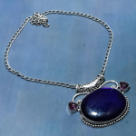 Blue Labradorite,Amethyst Handmade 925 Sterling Silver Jewelry Necklace 18 t2c66