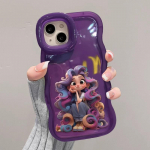 Lokkis juustega t&uuml;druk, sobib iPhone 16, iPhone 15 Pro Max &uuml;mbris, topeltjalg, 14 armas, 13 laine k&uuml;lg 12 iphone 16