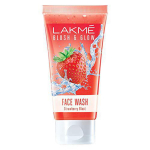 Lakme Blush Glow Strawberry Refreshing Gel Face Wash 100 g, With 100% Natural Fruit for Glowing Skin - Daily Gentle Exfoliating Facial Cleanser