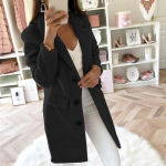 Elegantne Slim Fit Pikk Mantel Naistele Pl&uuml;&uuml;sist &Uuml;hev&auml;rviline Segu &Uuml;ler&otilde;ivad N&ouml;&ouml;pidega XXXL
