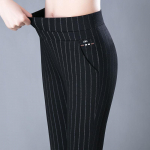 Naiste elastne v&ouml;&ouml;koht vabaaja sirged p&uuml;ksid Naiste p&uuml;ksid Lady Stripe Pencil P&uuml;ksid 2XL