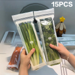 Puuviljad K&ouml;&ouml;giviljad V&auml;rskuskindlad Kotid Korduvkasutatavad K&uuml;lmkapi S&auml;ilituskotid Paksustatud Lekkekindlad Mahutid K&ouml;&ouml;gi Hermeetiline Pakendikott 15PCS