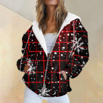 Naiste vabaaja j&otilde;ulutr&uuml;kiga s&uuml;gis- ja talvine dressipluus pikkade varrukatega tasku lukuga kapuutsiga jakiga XL