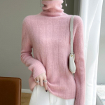 Naiste ka&scaron;miirkampsun Qinghe ka&scaron;miir 30% ka&scaron;miir 70% vill s&uuml;gis-talvine pullover soe ja moekas XL roosa